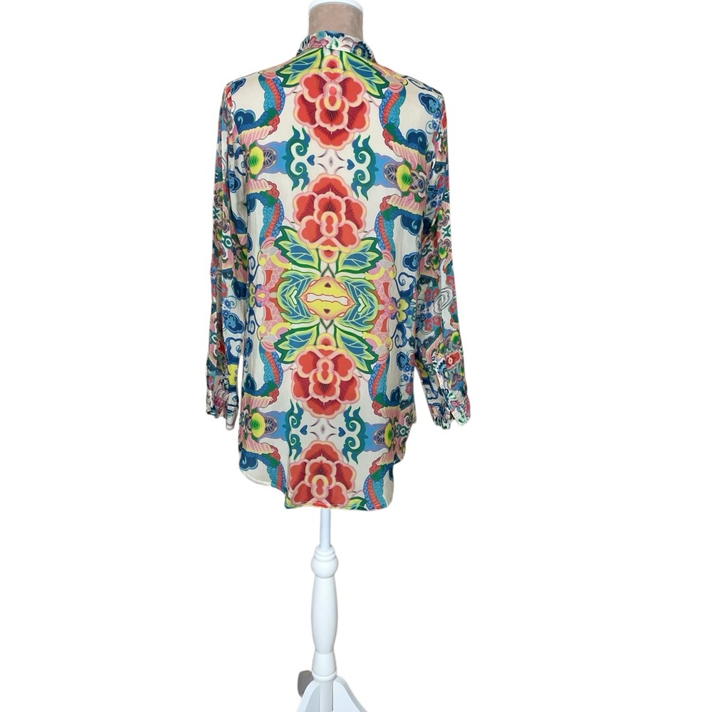 EUC Johnny Was Multicolor Button Down Shirt - Picture 3 of 8